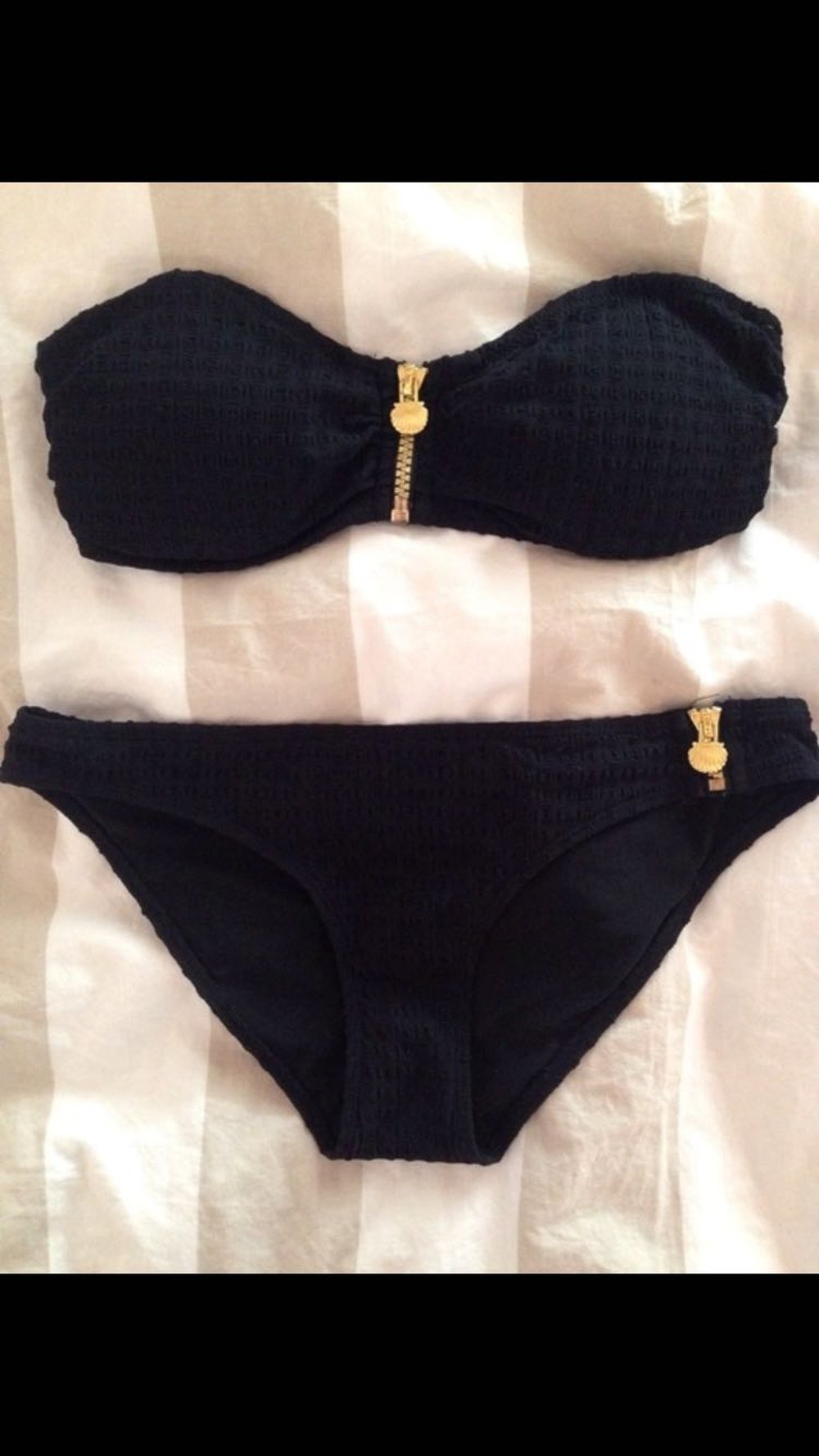 New Yorker Bikini zipper Reißverschluss schwarz Gold S XS :: Kleiderkorb.at