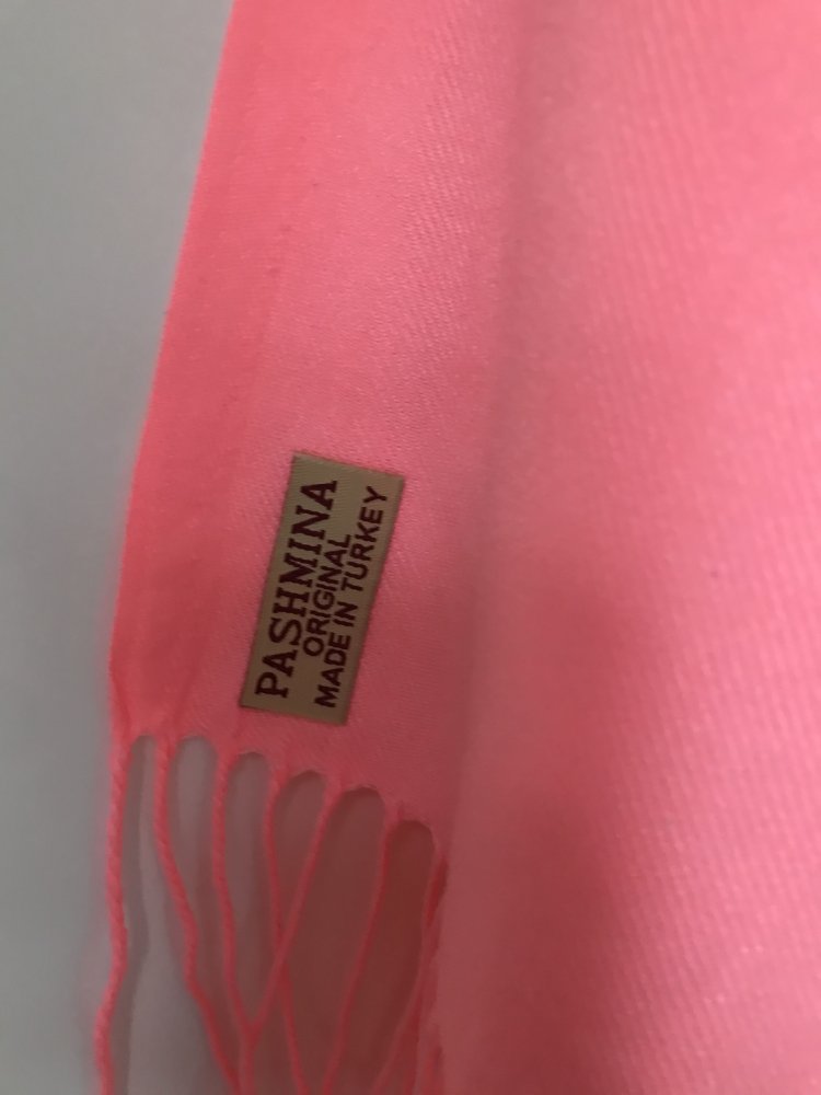 Schal Tuchschal neonkoralle pink Fransen
