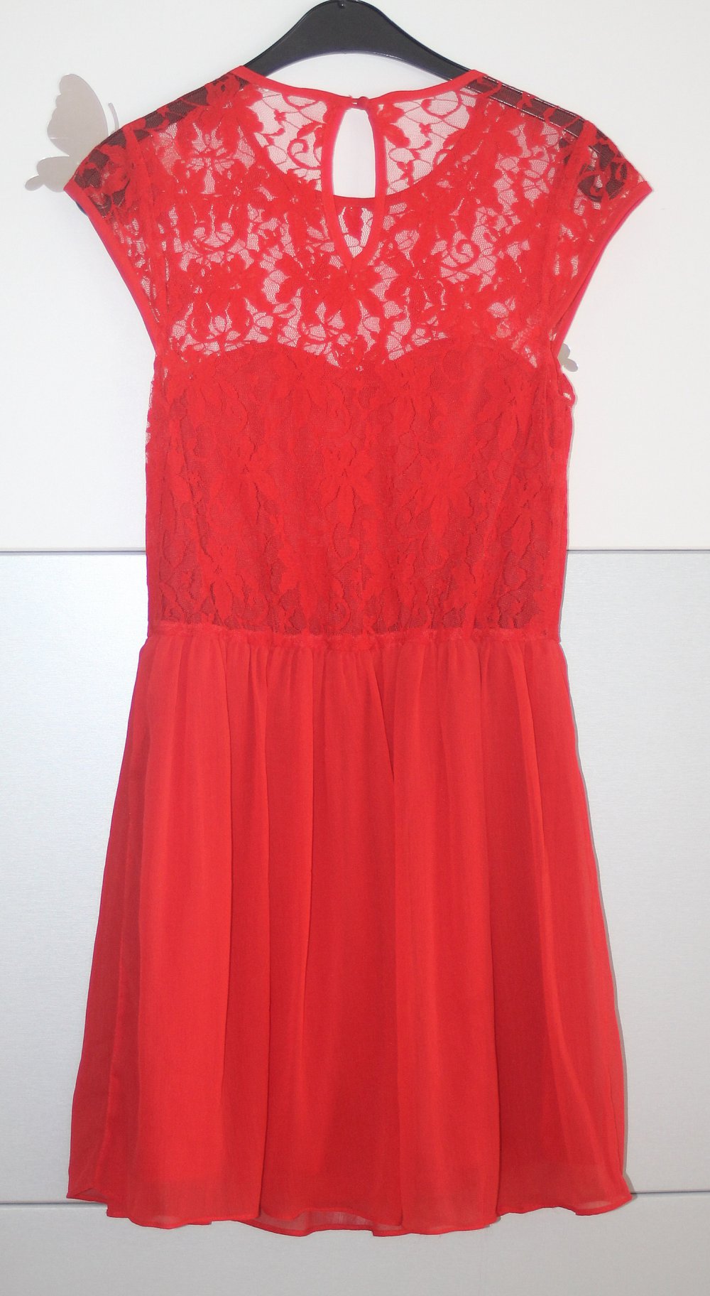 Keine Marke - wunderschönes, rotes Spitzenkleid , Kleid mit Spitze ::  Kleiderkorb.at