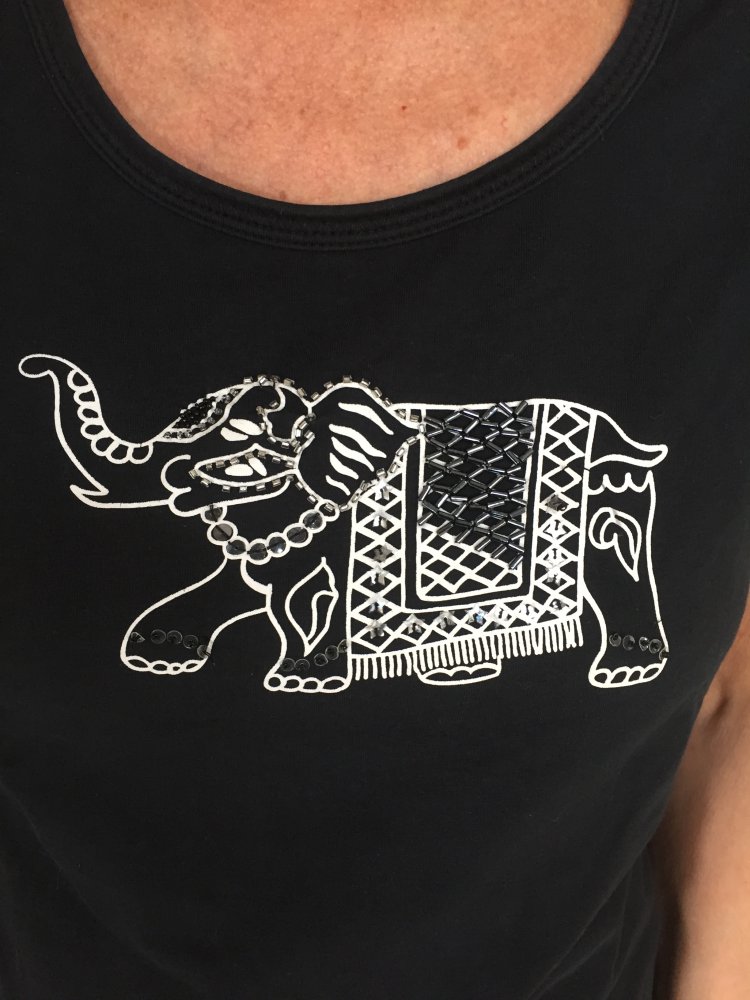 Public Shirt Gr.M/L schwarz mit weißem Elefant