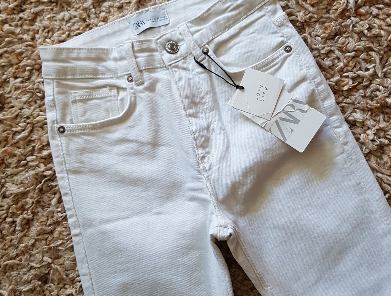 Neu! Zara weiße Jeans Highwaist  Gr.34