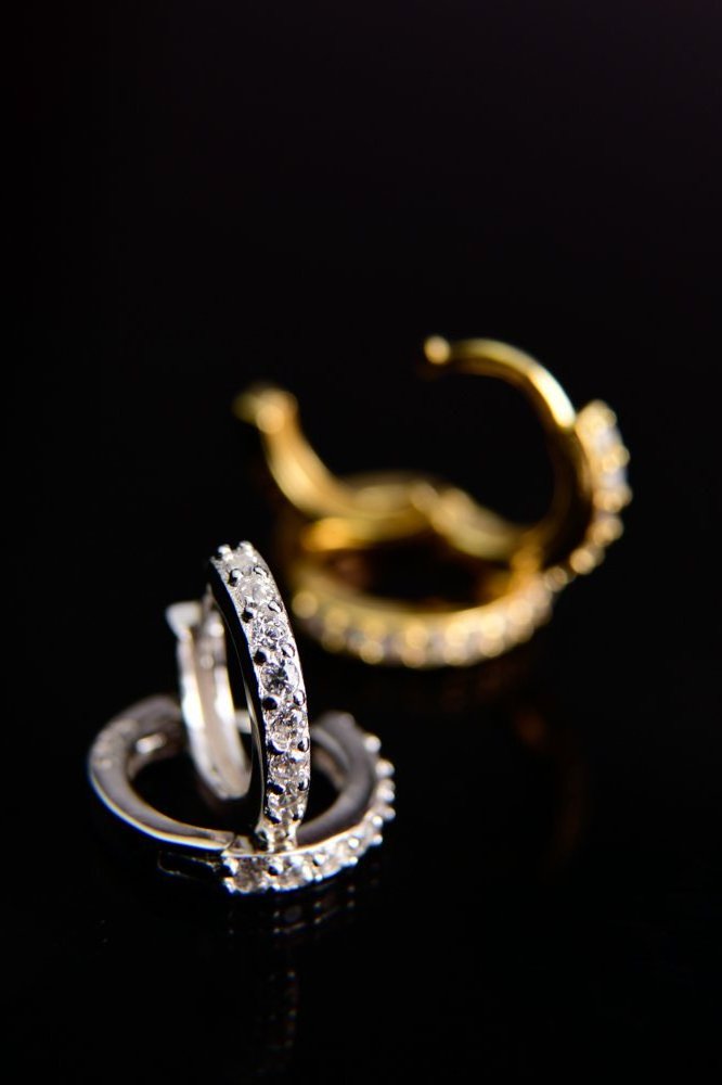 Elegante Ring-Ohrringe aus 925 Sterling Silber
