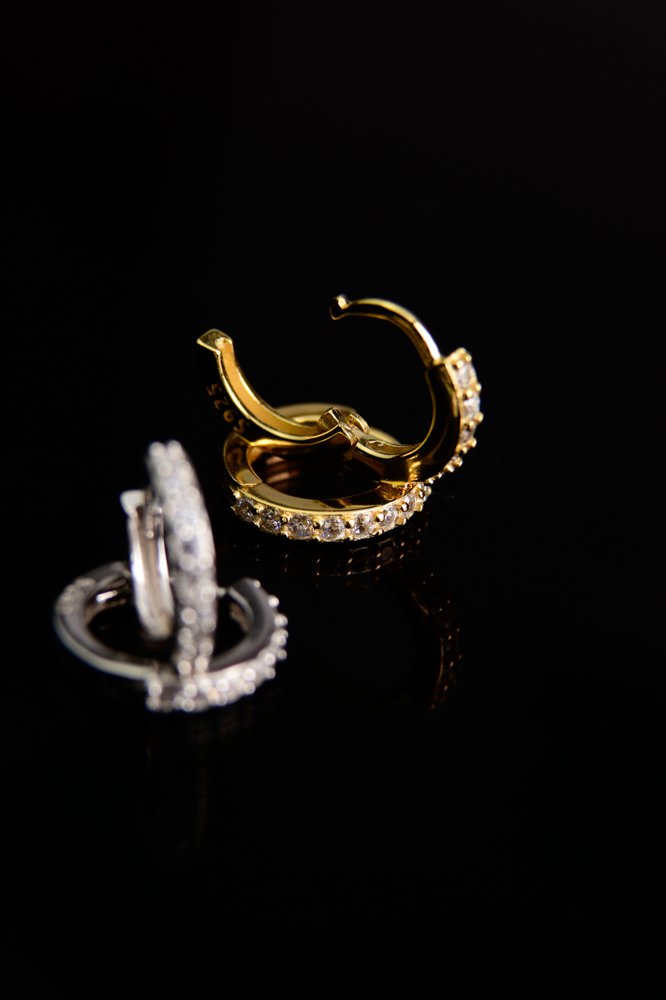 Elegante Ring-Ohrringe aus 925 Sterling Silber