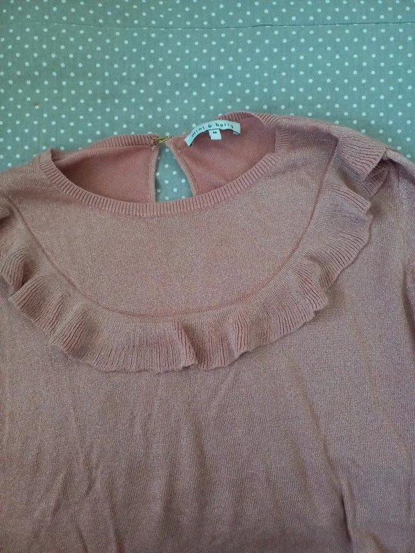 Vintage Pullover Mint & Berry Gr M,S, 36/38, Damen, Rose Glitzer, Frühling, Herbst, Winter