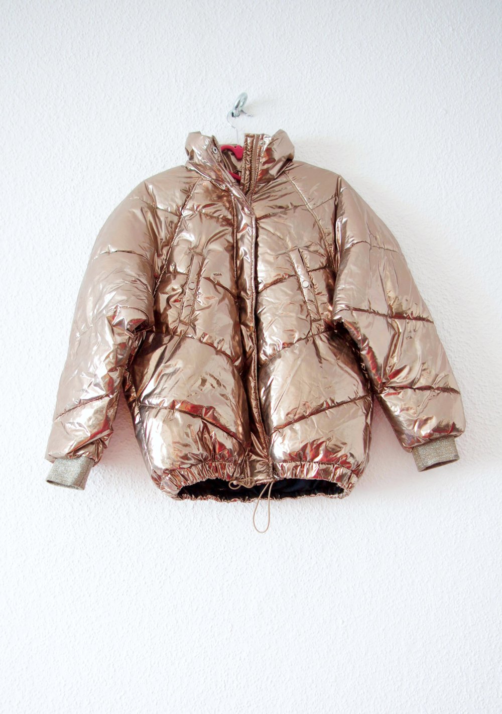 Shiny Pufferjacke metallic Gr. 38 S M oversized Technobarbie bratz Berghain Winter 90er y2k